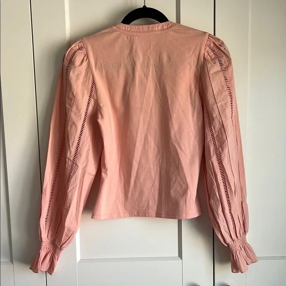 Cinq a Sept Gianna Coral Pink Blouse with Button Detail | Small - Picture 2 of 5